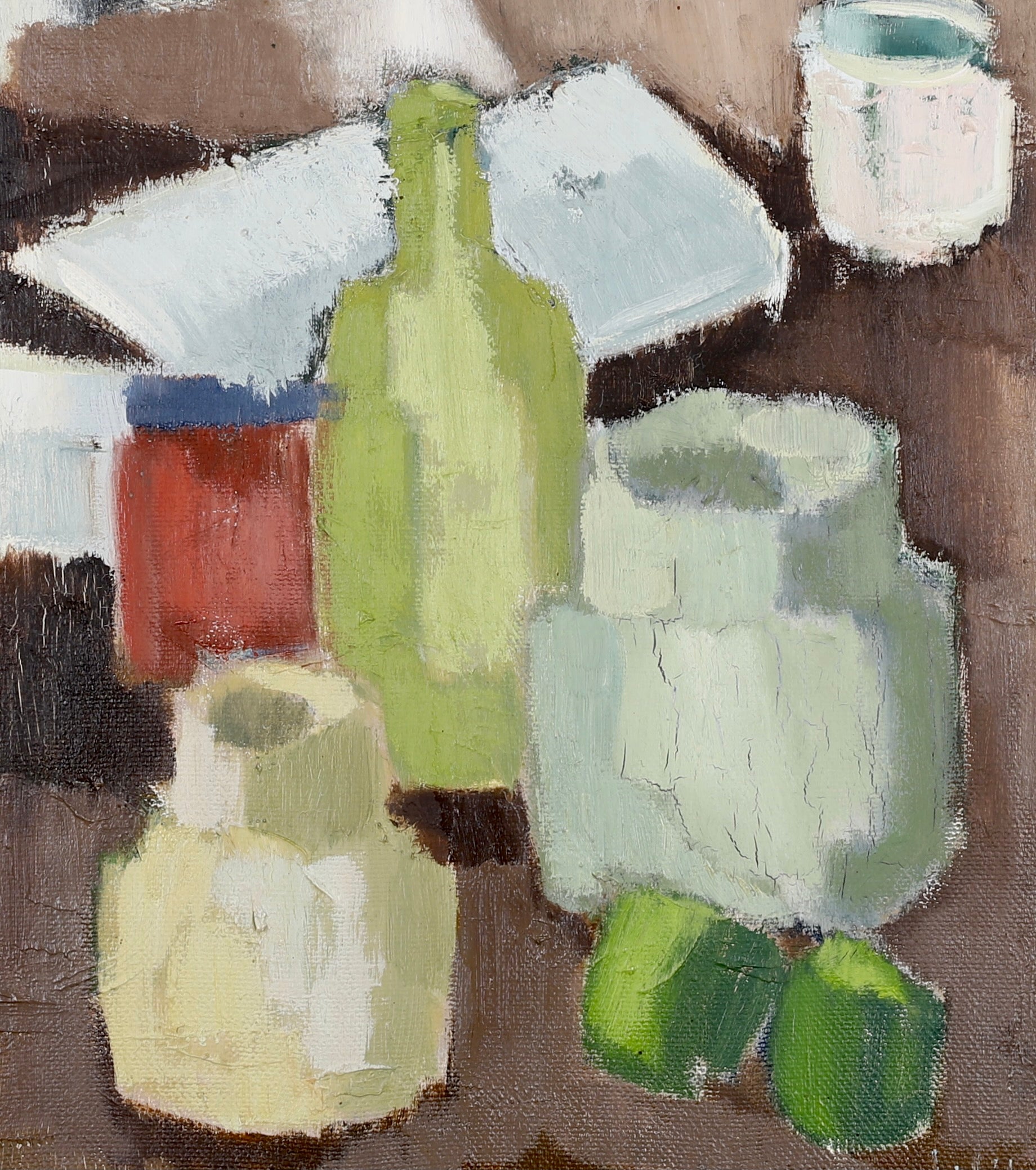 Mid Century Original Still Life Oil Painting by W Nilsson From Sweden