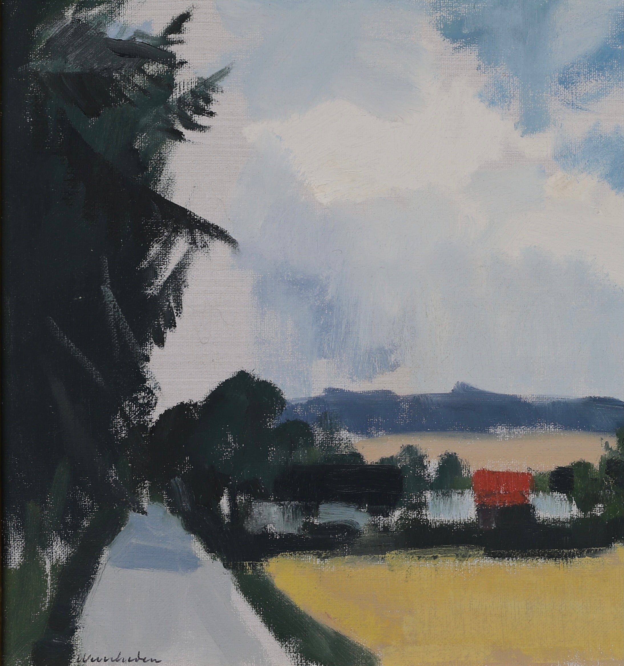 Mid Century Vintage Oil Painting By S Wernheden Sweden