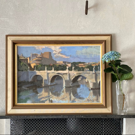 Original Oil Painting Vintage Mid Century From Sweden By R Lindqvist