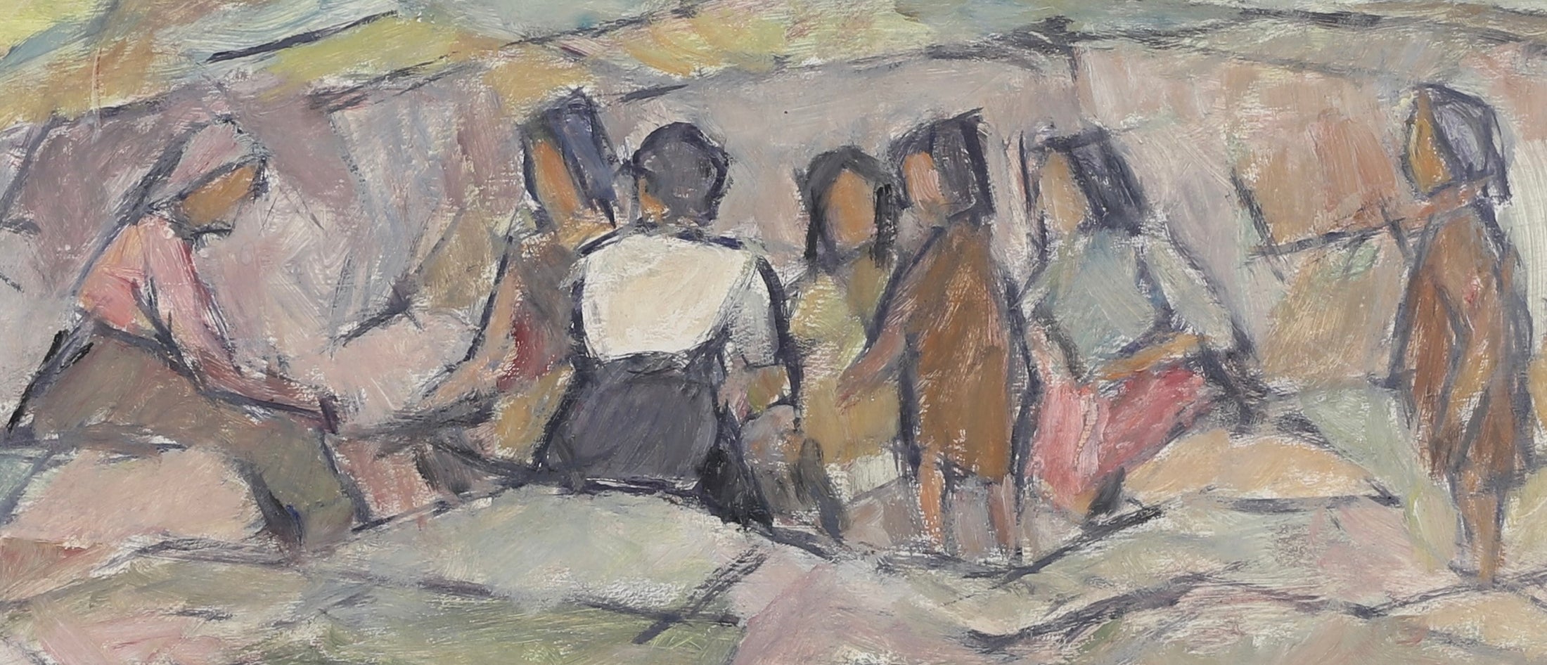 Mid Century Coastal Oil Painting By S Olsson Sweden