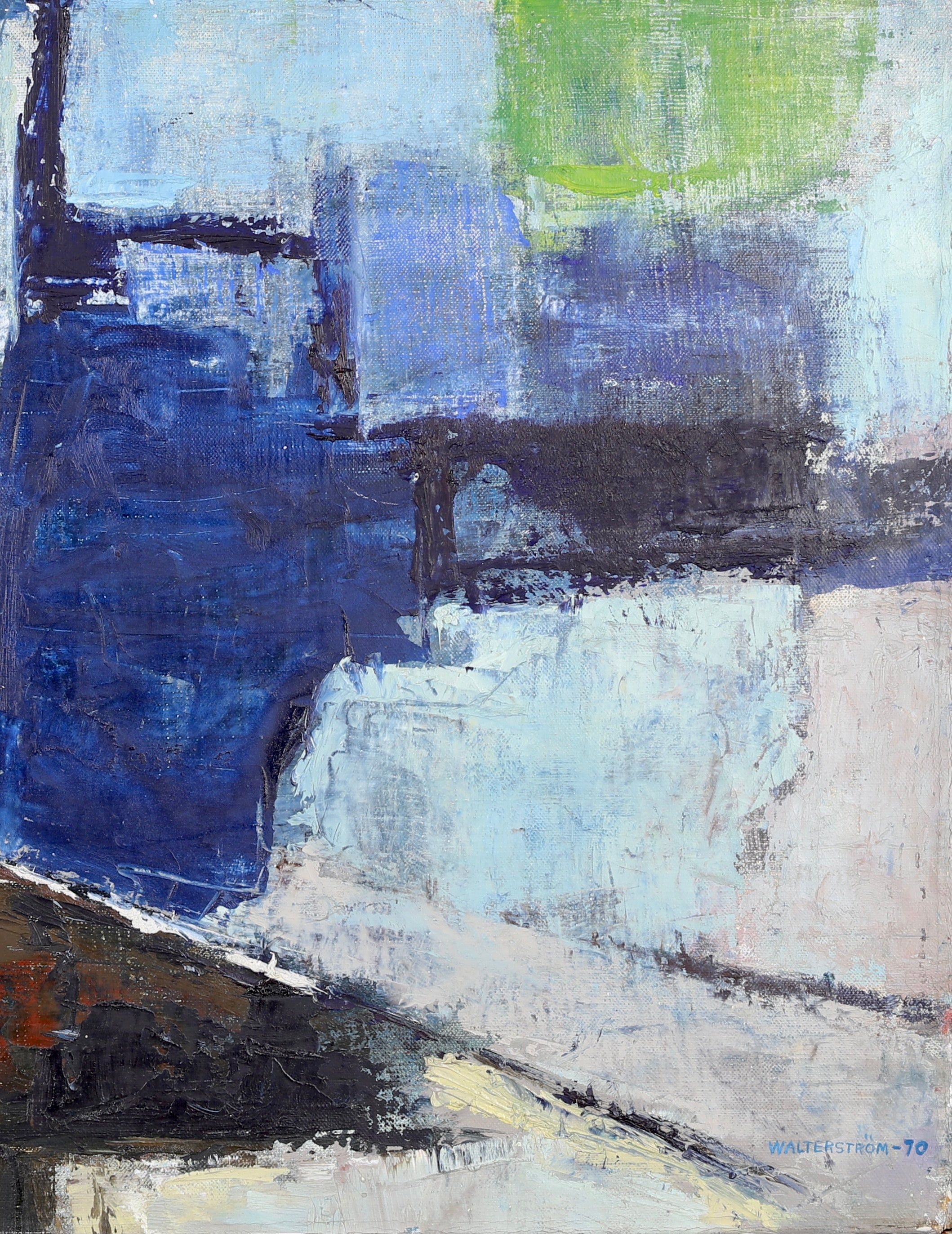 Mid Century Original Oil Painting From Sweden by I Walterström