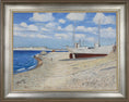 Load image into Gallery viewer, Mid Century Original Coastal Oil Painting From Sweden by E Ljungberg 1969