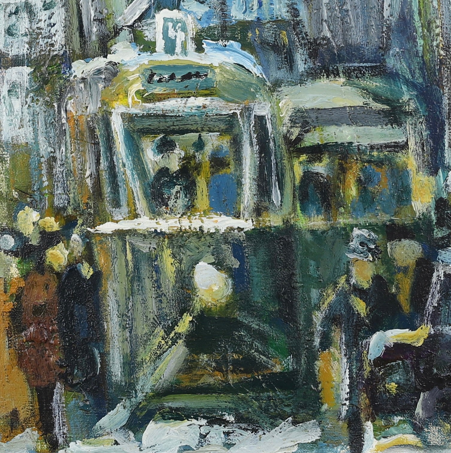 Mid Century Original Oil Painting From Sweden by K Christensen