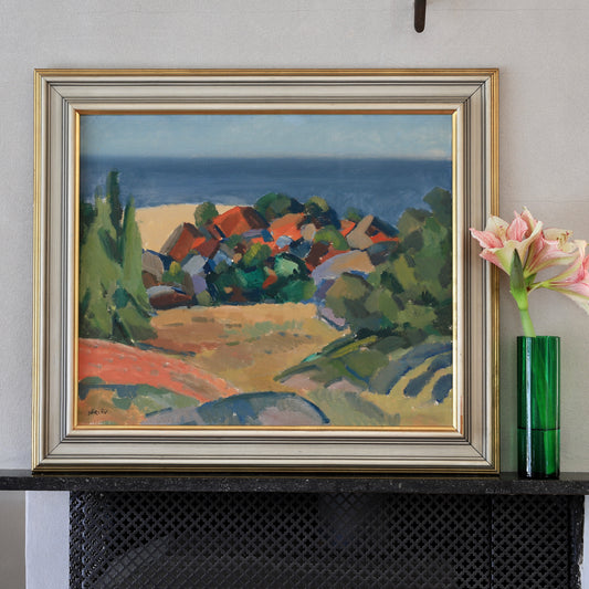 Vintage Art Room Original Landscape Oil Painting by Malte Särlov Sweden