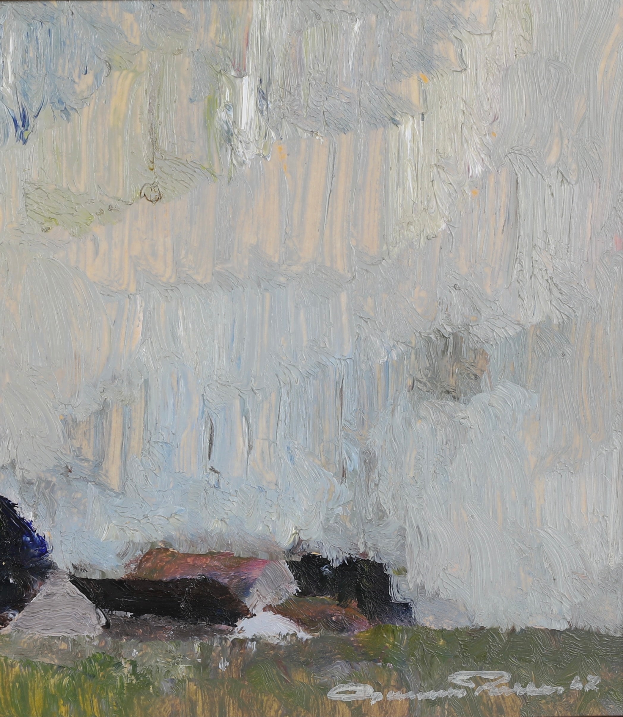 Mid Century Original Landscape Oil Painting By G Persson Sweden 1962