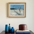 Load image into Gallery viewer, Mid Century Winterscape Oil Painting Vintage Art Room