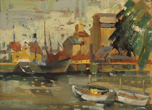 Vintage Oil Painting From Sweden By Torsten Lidman 1953