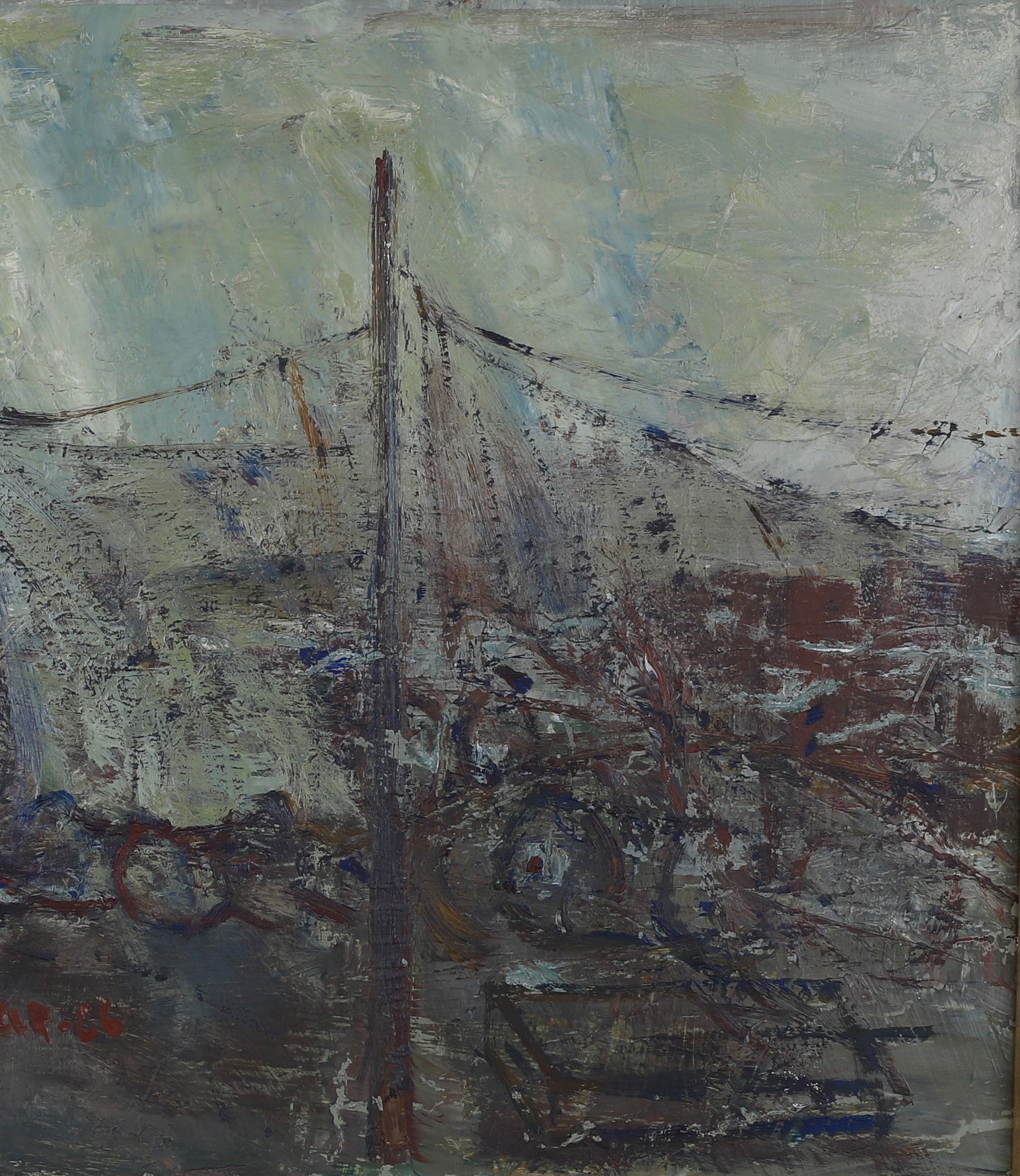 Mid Century Oil Painting from Sweden By A W Larsson