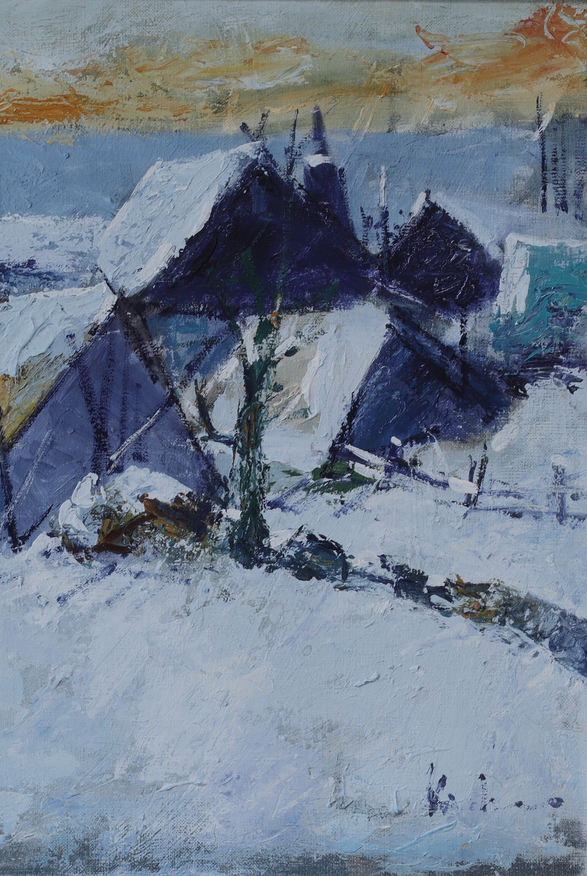 Vintage Mid Century Oil Painting From Sweden By Kai Christensen
