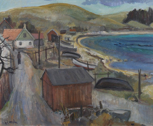 Original Oil Painting Vintage Mid Century From Sweden By GS Malm