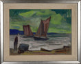 Load image into Gallery viewer, Mid Century Original Sailboat Oil Painting From Sweden