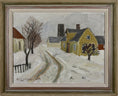 Load image into Gallery viewer, Mid Century Winterscape Oil Painting By H Lundström Sweden