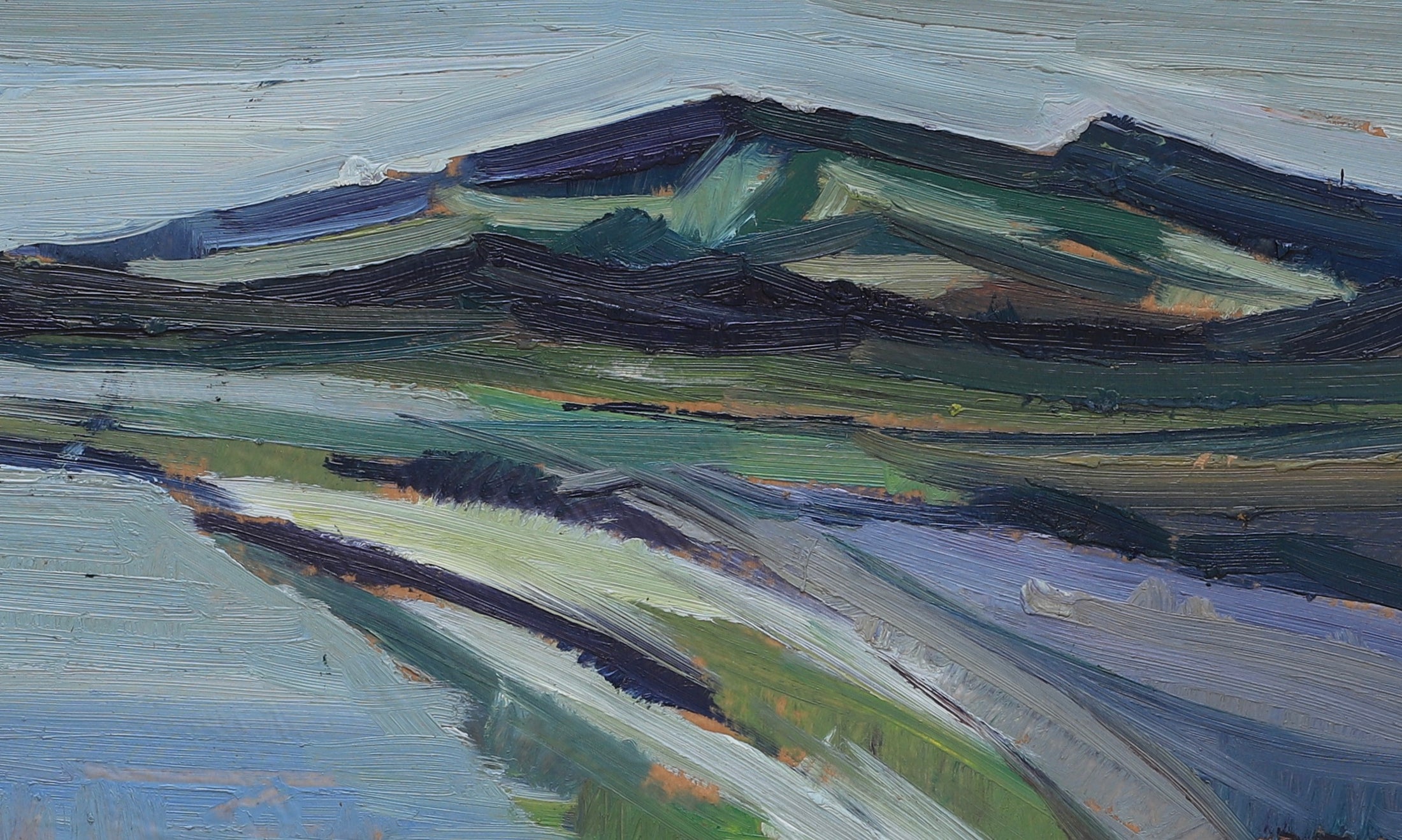 Swedish Mid Century Landscape Oil Painting by Allen Erwö 1954