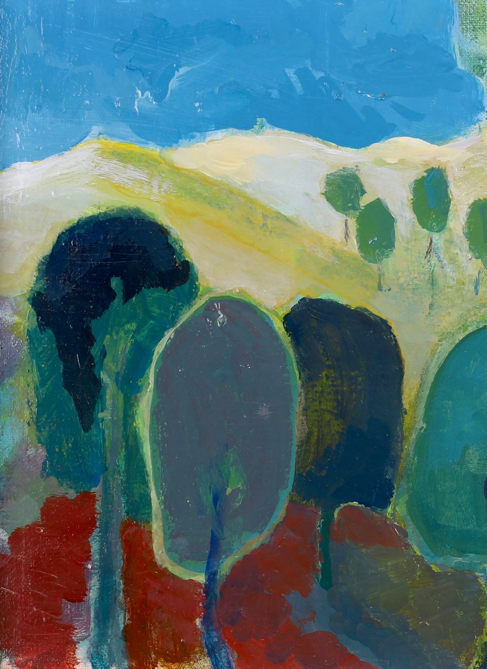 Vintage Art Room Mid Century Landscape Oil Painting From Sweden