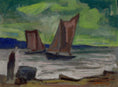 Load image into Gallery viewer, Mid Century Original Sailboat Oil Painting From Sweden