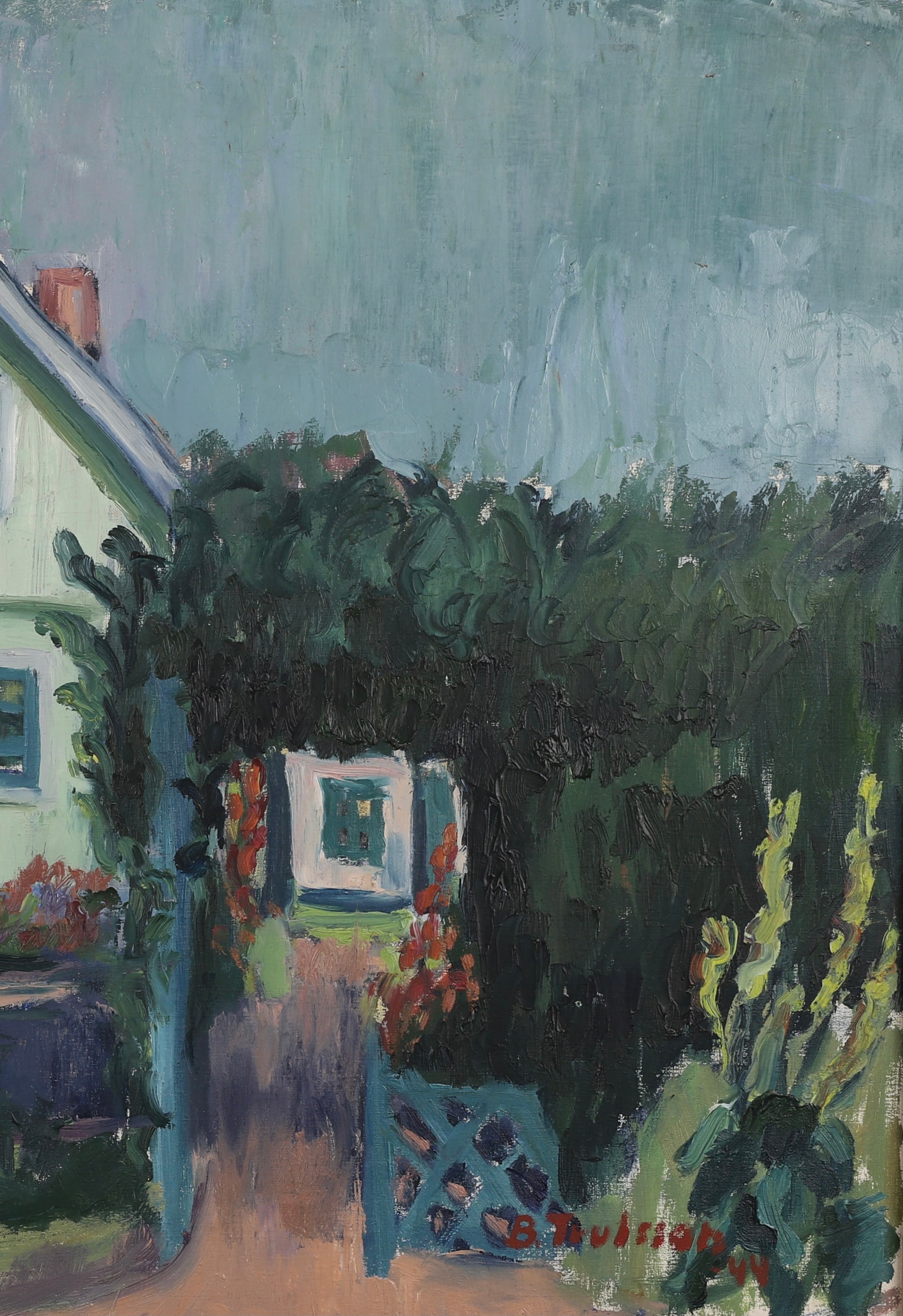 Vintage Mid Century Oil Painting by B Trulsson from Sweden