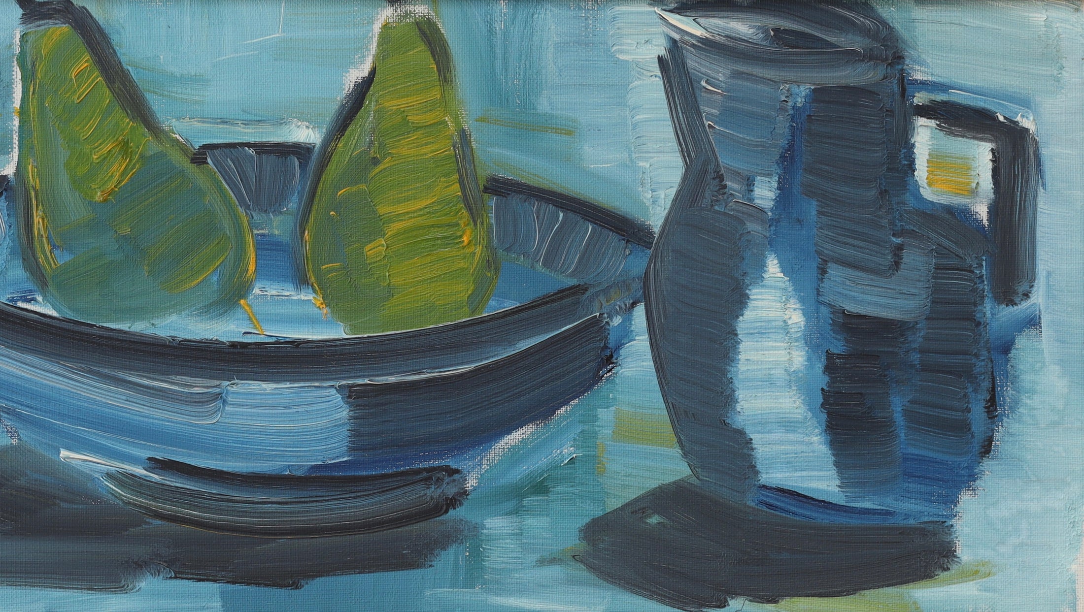 Mid Century Vintage Art Oil Still Life By Louie Zelig From Sweden