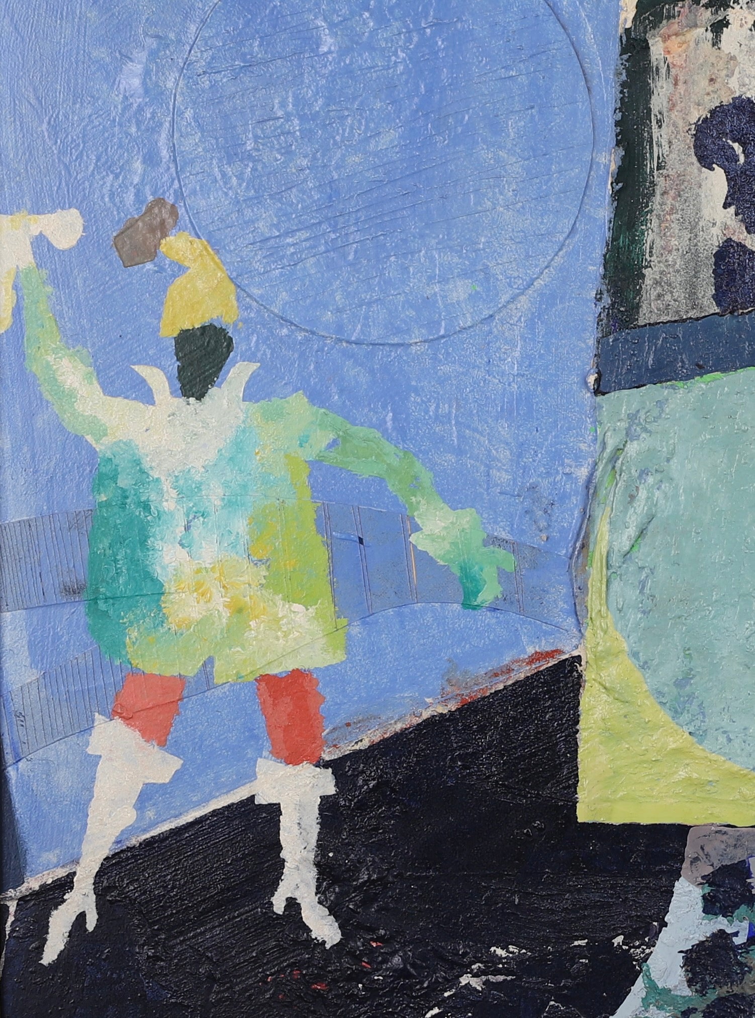 Mid Century Original Mixed Media Painting Sweden