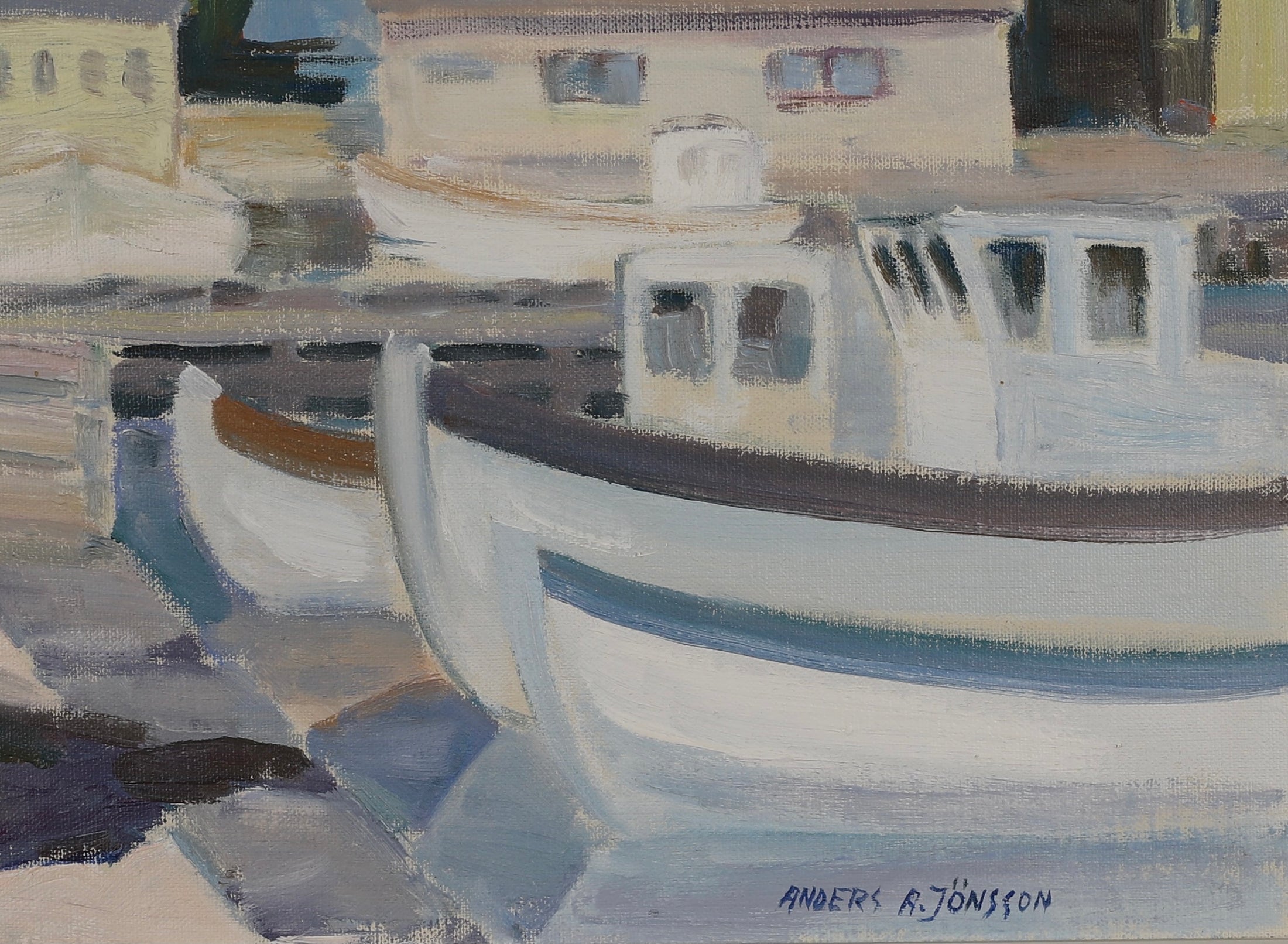 Vintage Mid Century Oil Painting By A A Jönsson Sweden