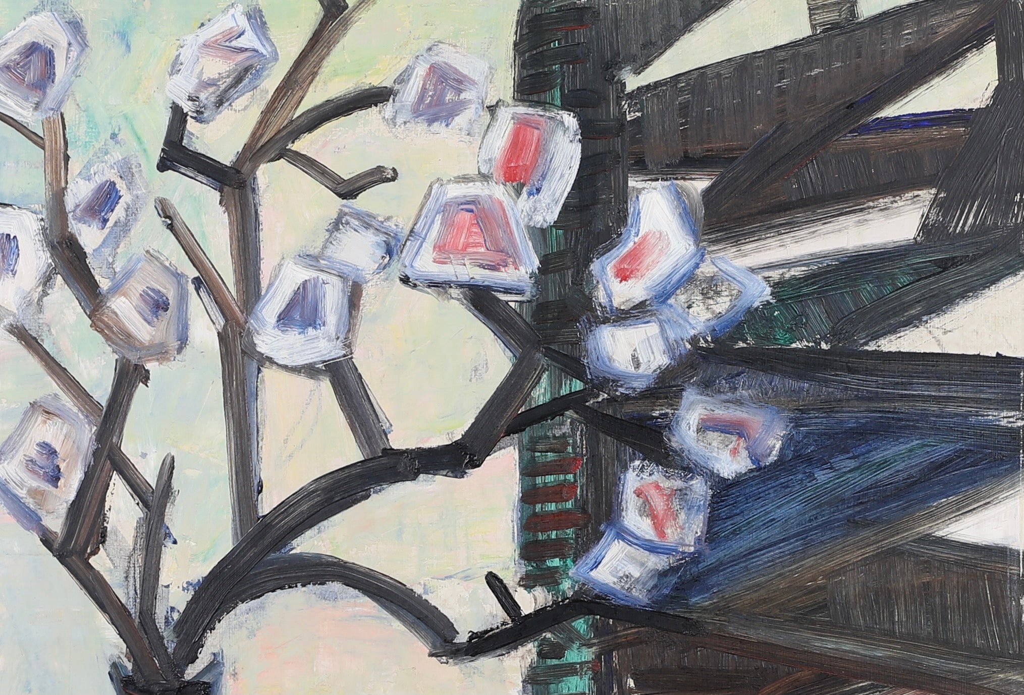 Vintage Mid Century Oil Painting From Sweden by S Kjellin