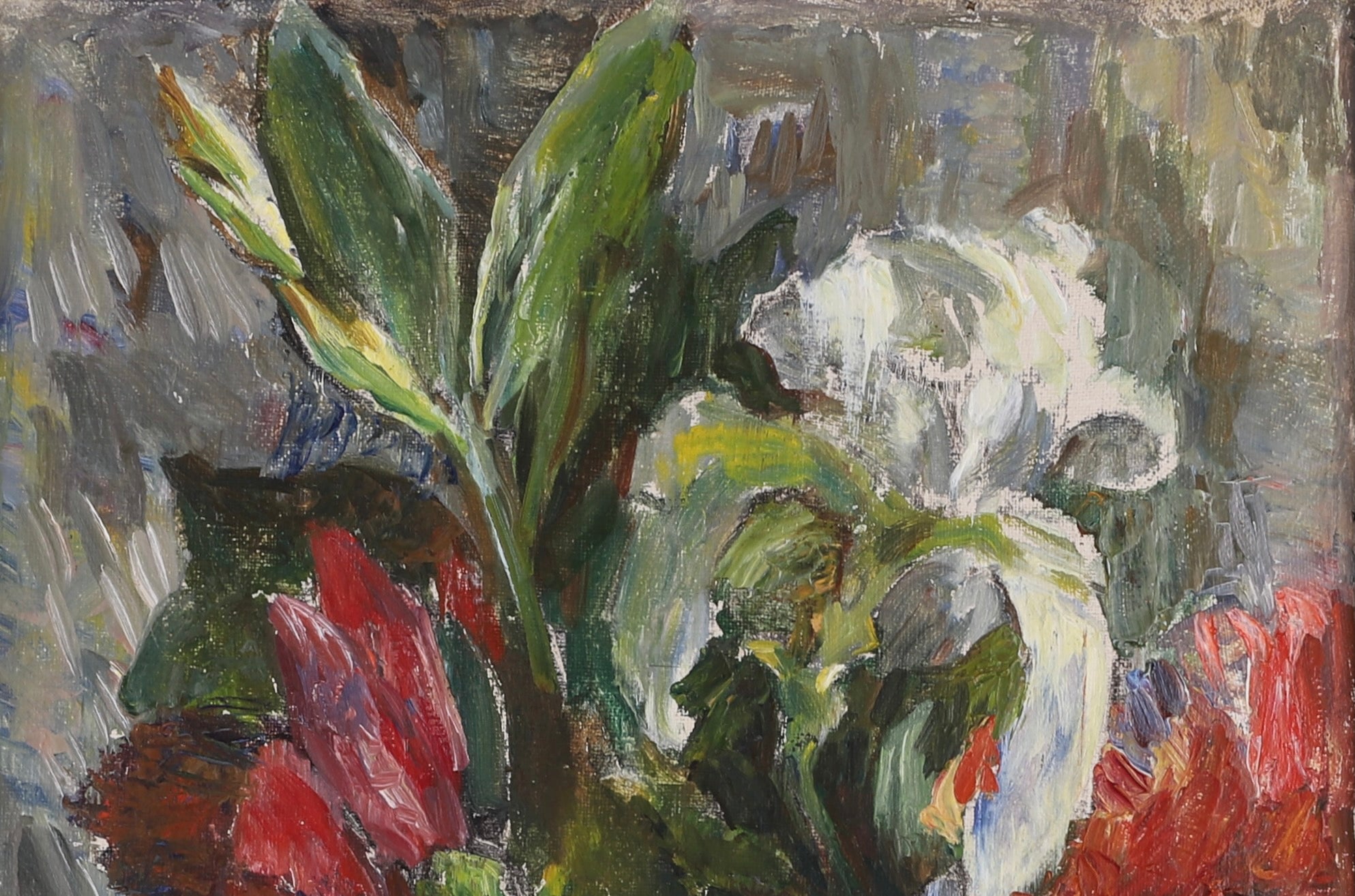Mid Century Original Still Life Oil Painting From Sweden 1947