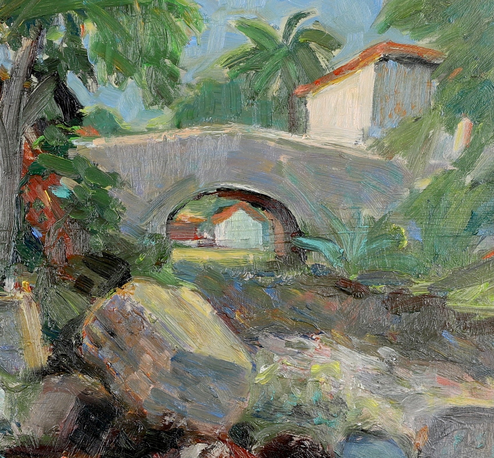 Mid Century Original Landscape Oil Painting From Sweden By Eskil Skans