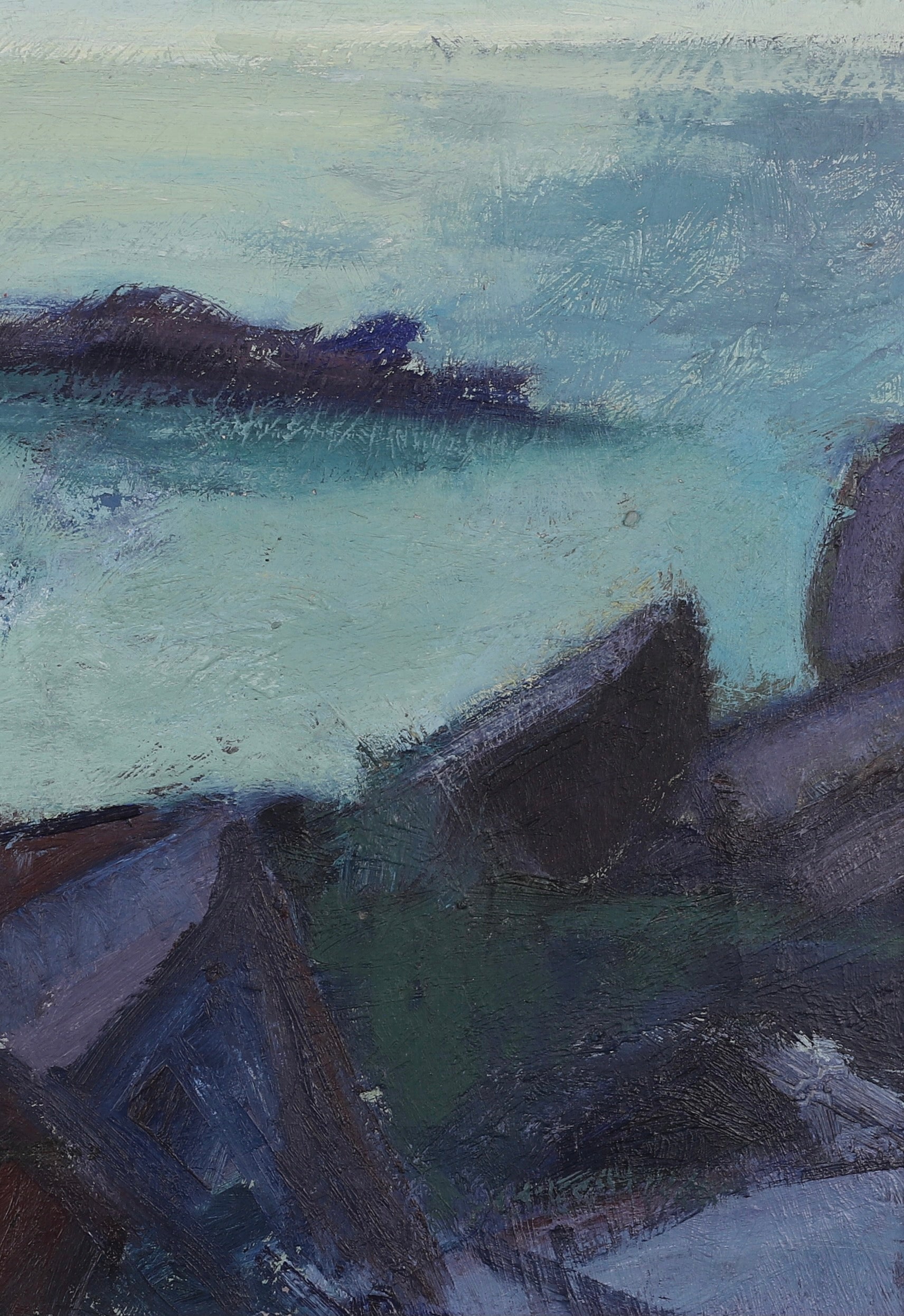 Mid Century Seascape Oil Painting By A Erwö Sweden 1950