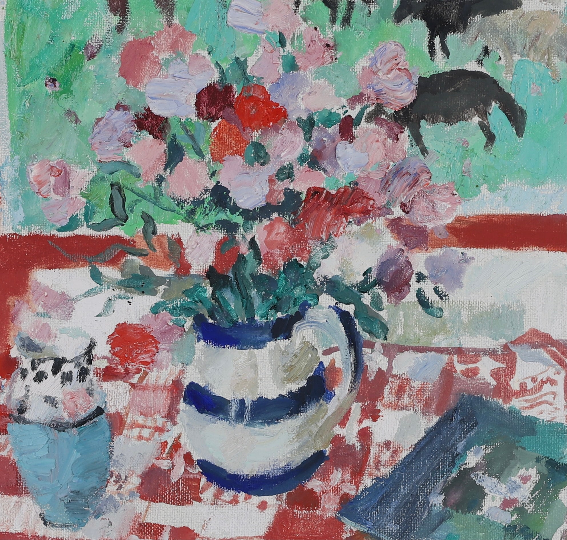 Mid Century Original Still Life Oil Painting By W Möller Lindquist Sweden