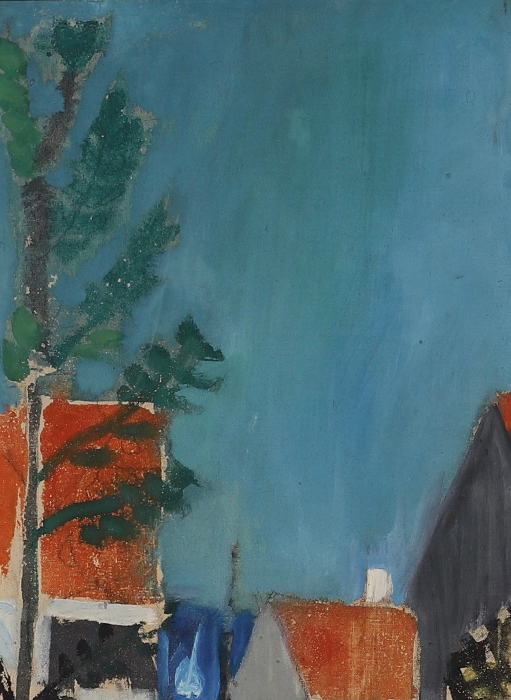 Mid Century Coastal Oil Painting from Sweden By S Storm 1957