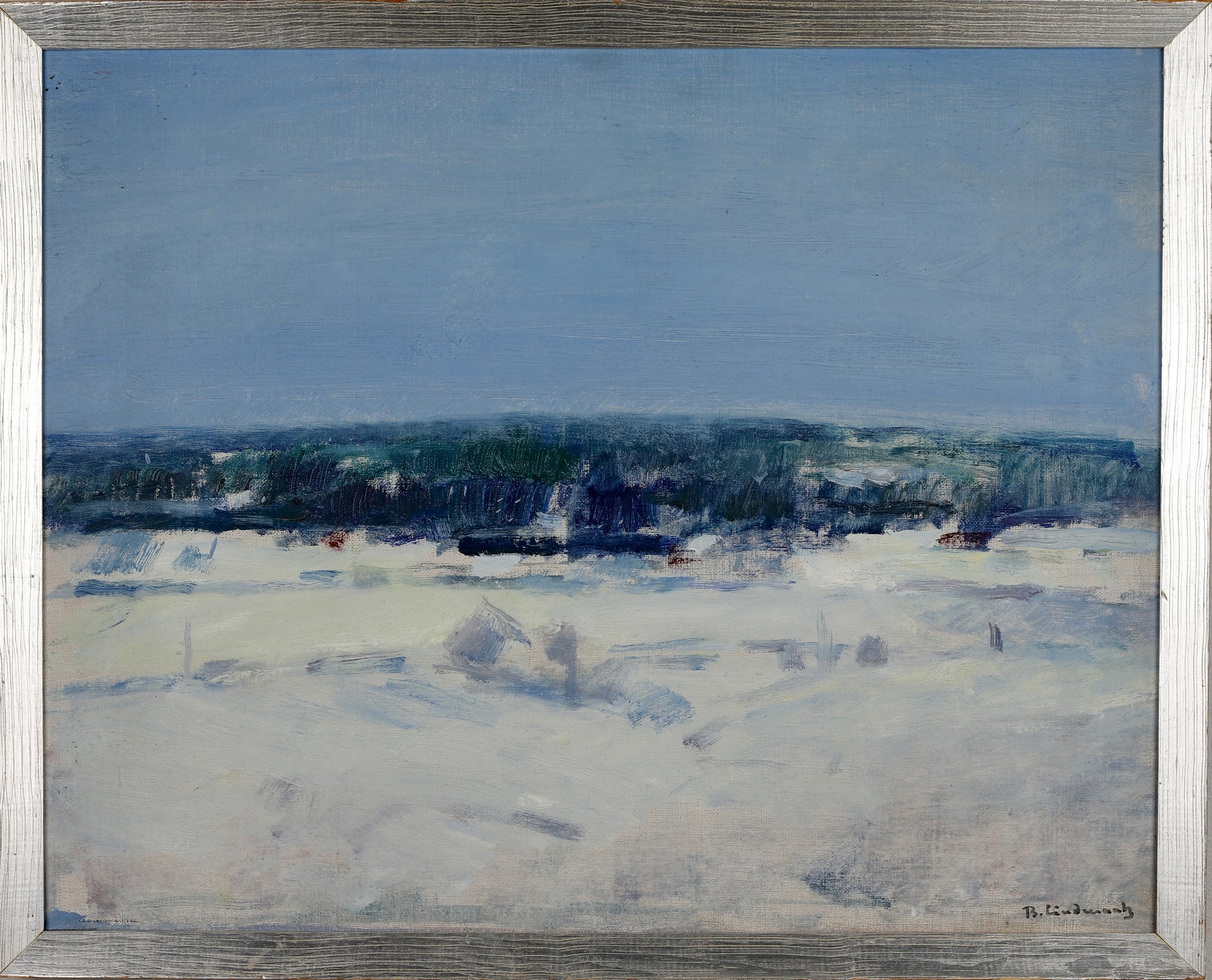 Framed Mid Century Oil Painting by B Lindecrantz Sweden