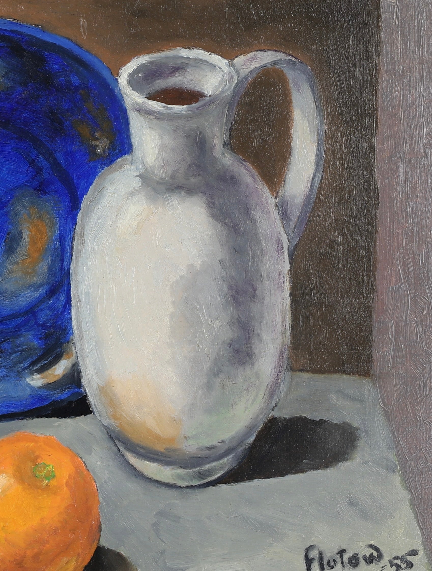 Mid Century Original Still Life Oil Painting From Sweden