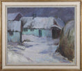 Load image into Gallery viewer, Mid Century Winterscape Oil Painting By E Selander Sweden 1952