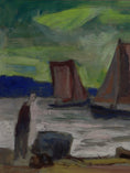 Load image into Gallery viewer, Mid Century Original Sailboat Oil Painting From Sweden
