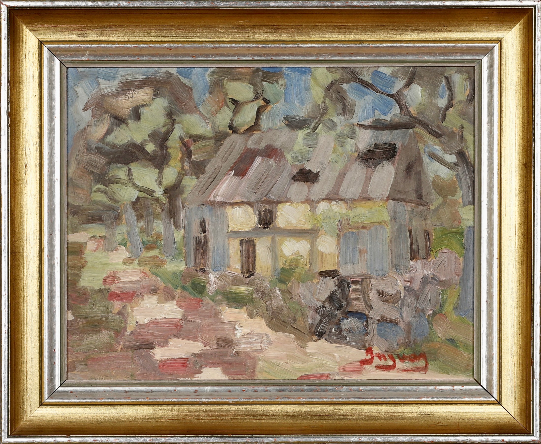 Mid Century Landscape Oil Painting From Sweden