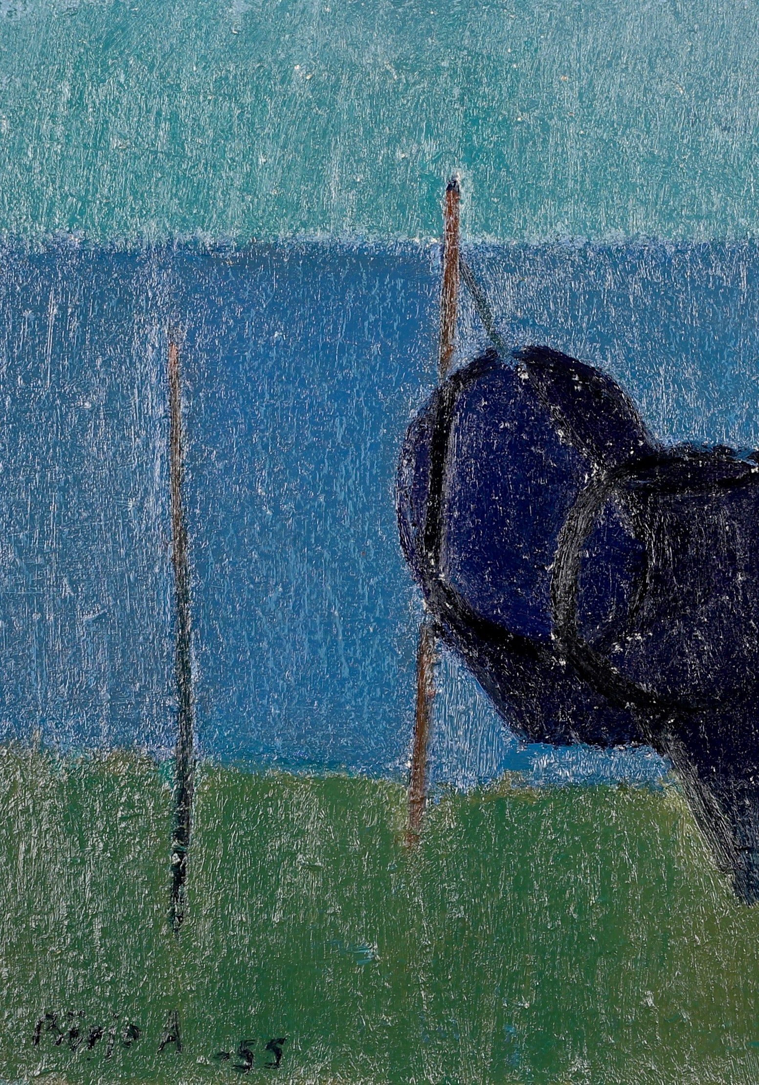 Mid Century Oil Painting from Sweden By Börje A 1955