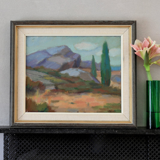 Vintage Art Room Original Landscape Oil Painting by K Linder Sweden