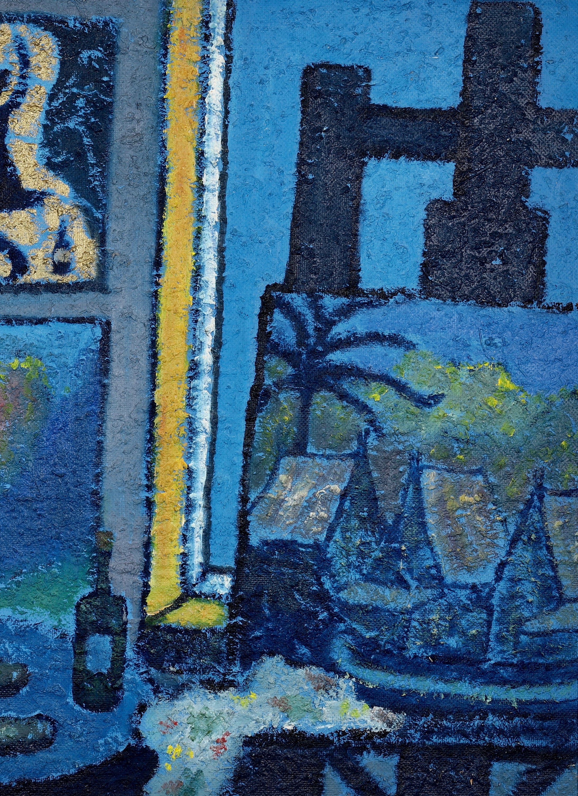Vintage Mid Century Art Oil Painting By E Håfström From Sweden