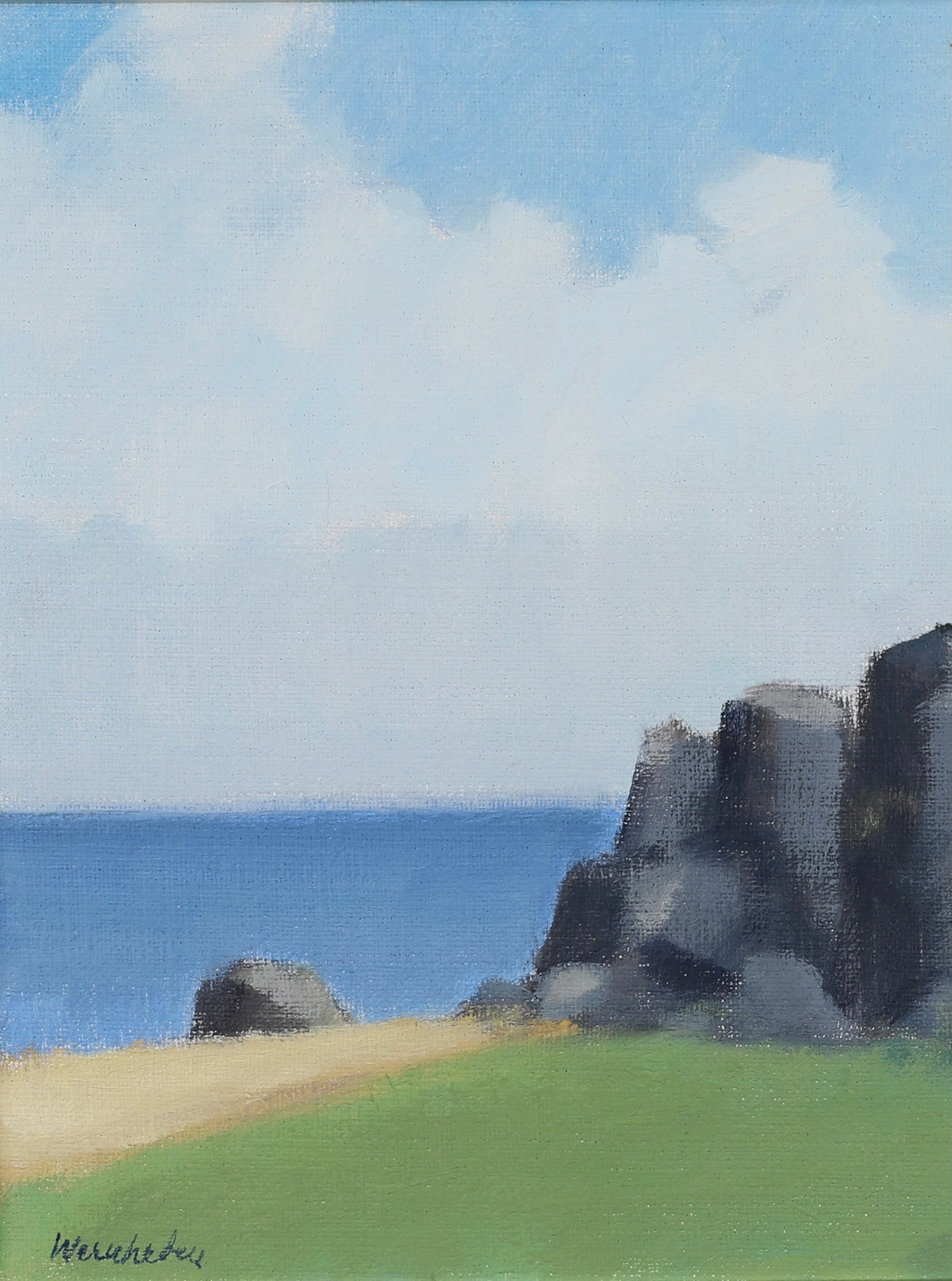 Mid Century Vintage Oil Painting By S Wernheden Sweden