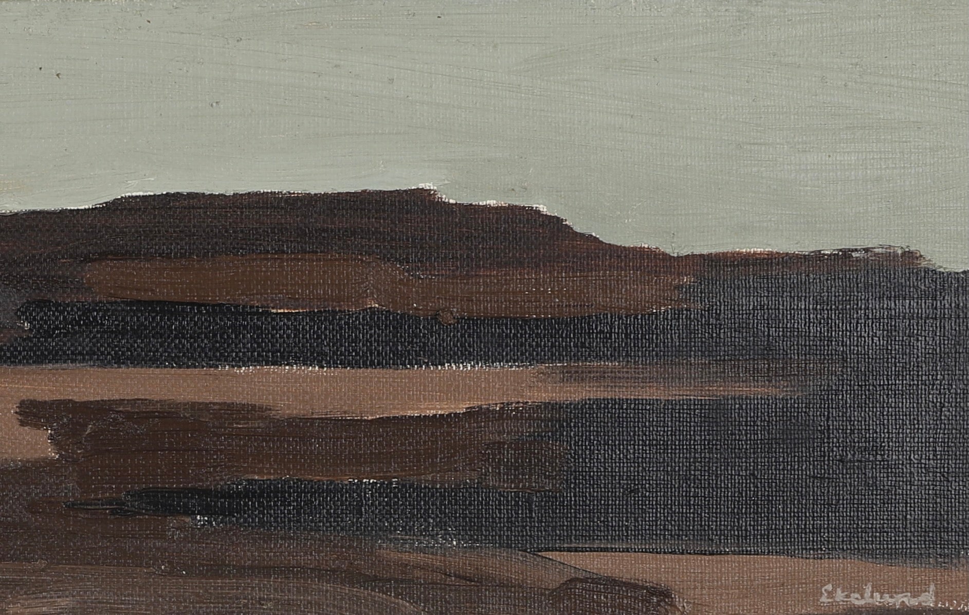 Framed Mid Century Oil Painting by PE Ekelund Sweden