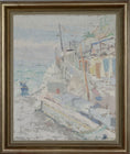 Load image into Gallery viewer, Mid Century Original Coastal Oil Painting From Sweden