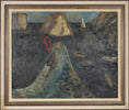 Load image into Gallery viewer, Vintage Mid Century Coastal Oil Painting By J Trostman Sweden