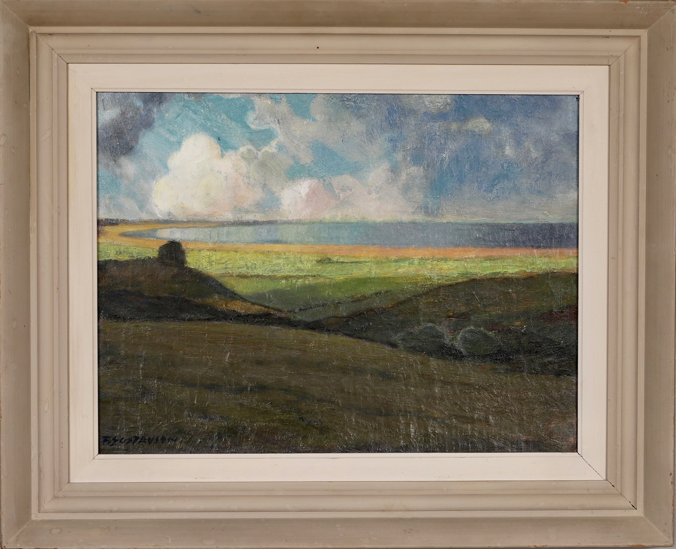 Mid Century Landscape Oil Painting From Sweden