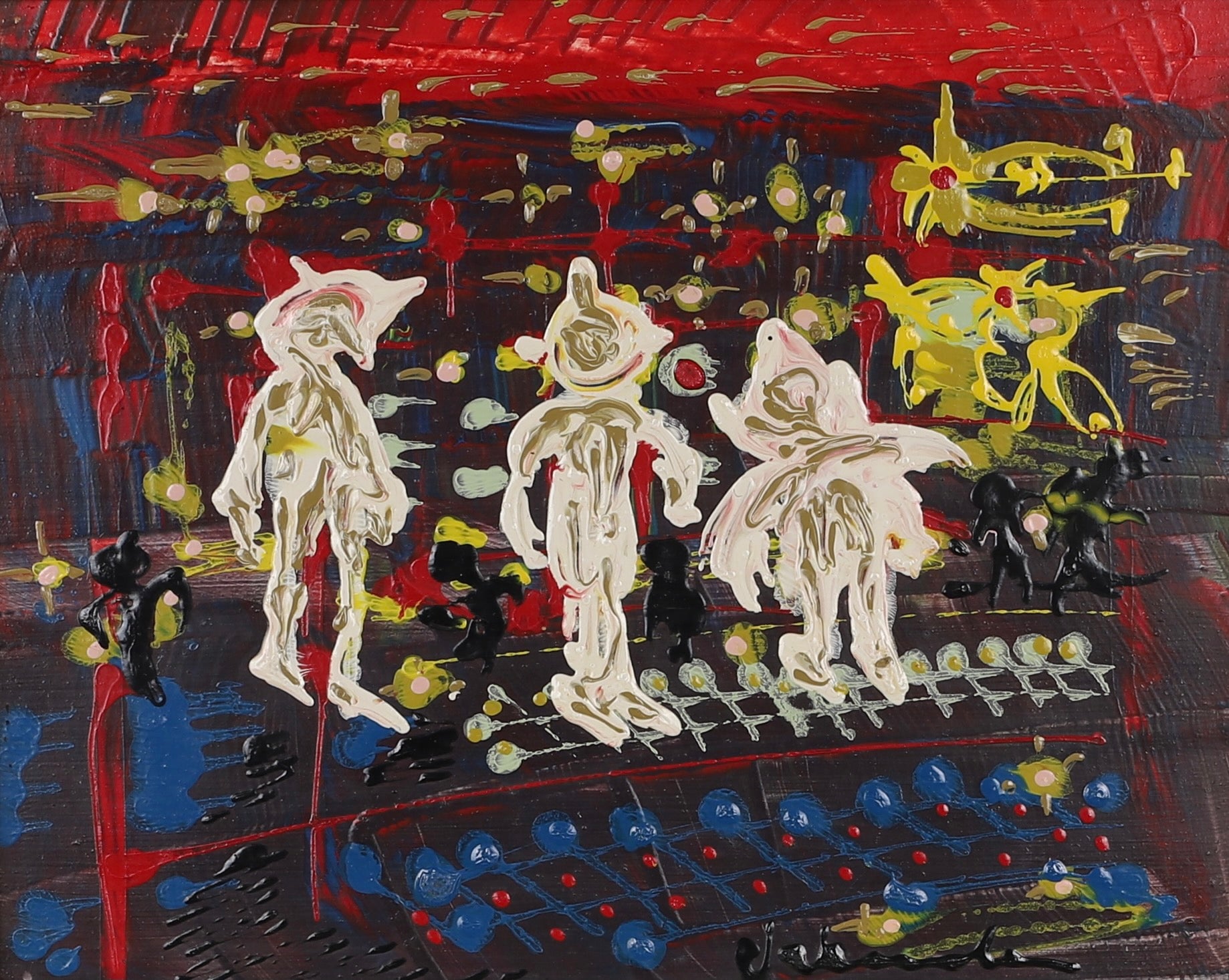 Mid Century Abstract Oil Painting From Sweden