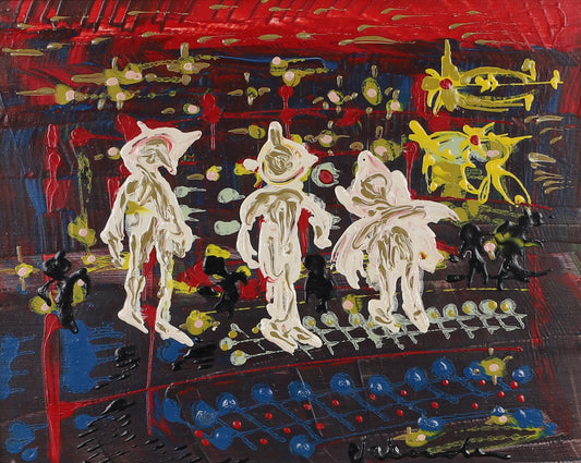 Mid Century Abstract Oil Painting From Sweden