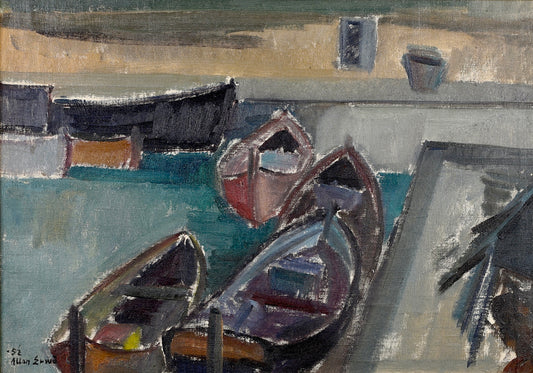 Mid Century Oil Painting By A Erwö Sweden