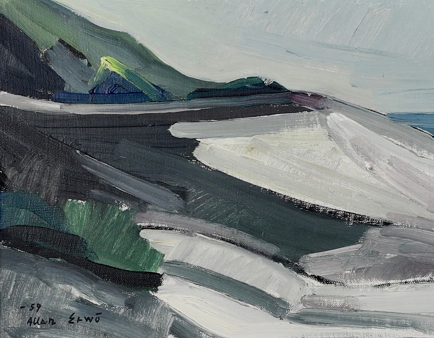 Mid Century Seascape Oil Painting By Allan Erwö Sweden