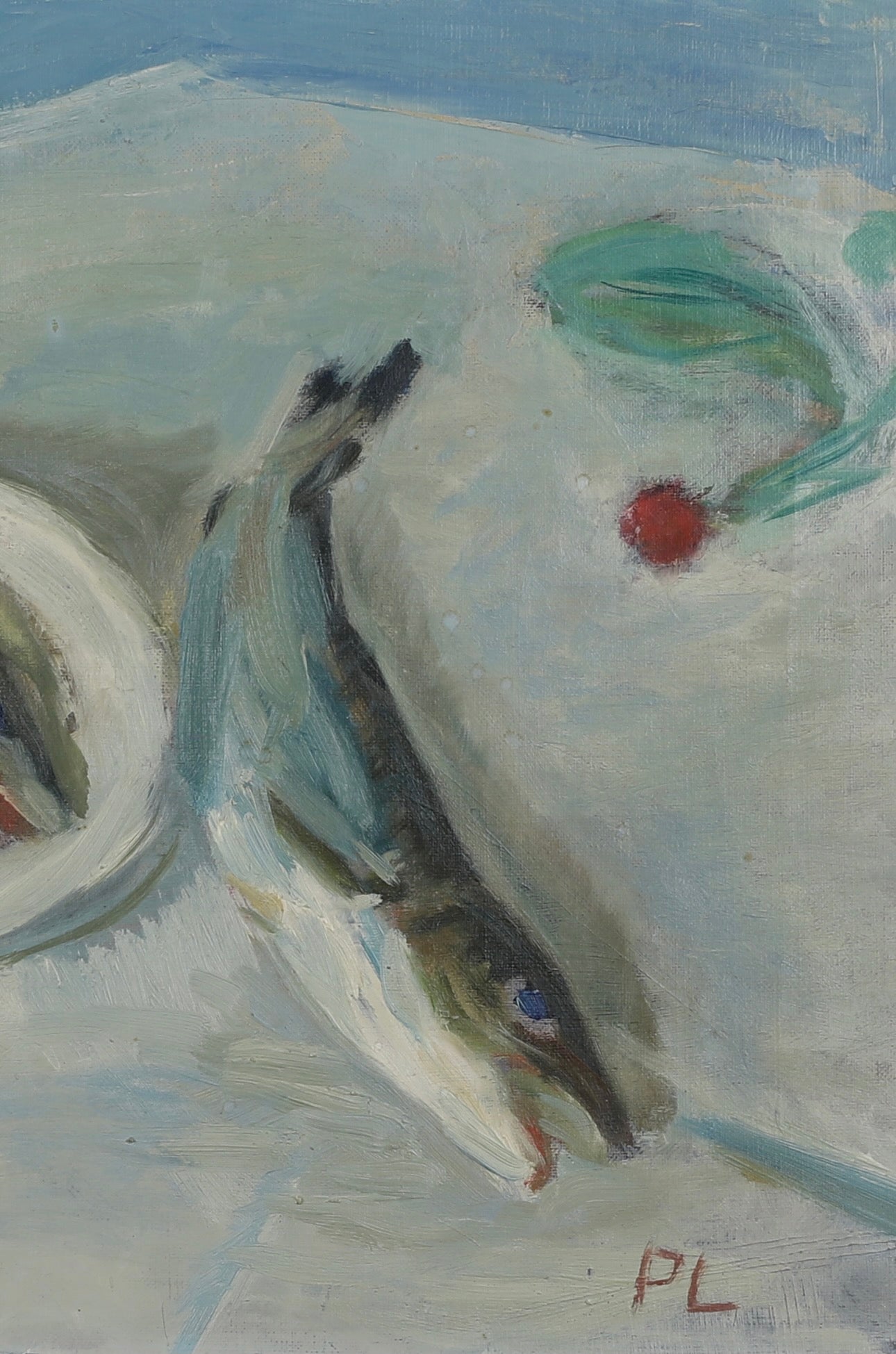 Mid Century Original Still Life Oil Painting By P Lindekrantz