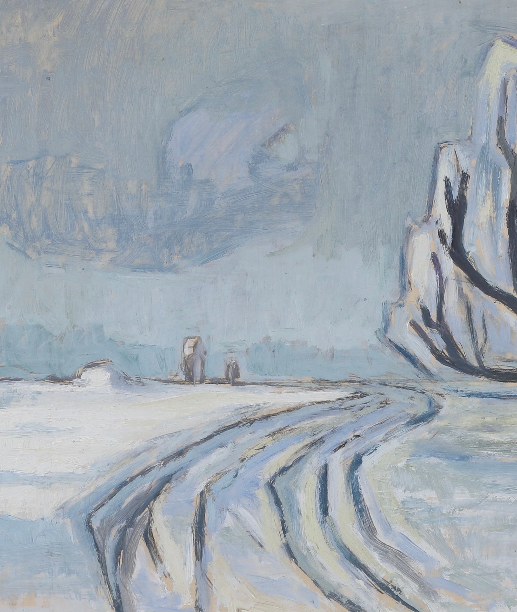 Mid Century Winterscape Oil Painting By E Hybbinette Sweden