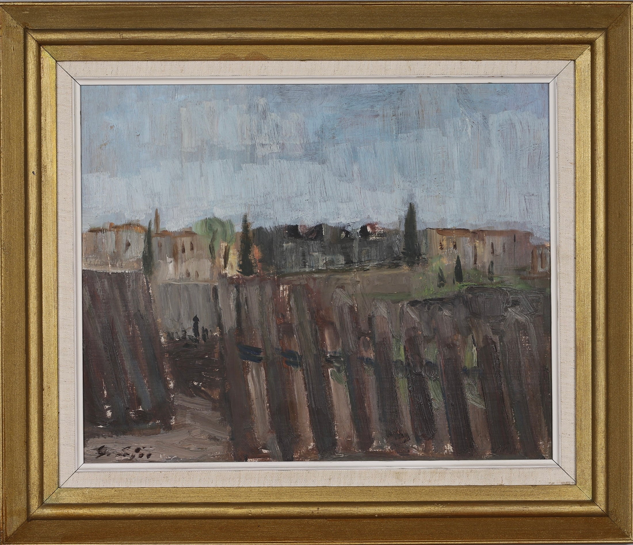 Mid Century Landscape Oil Painting From Sweden