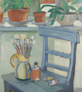 Load image into Gallery viewer, Mid Century Artist Studio Interior Oil Painting From Sweden